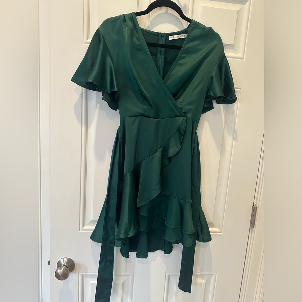 Saints and Secrets Green Satin Dress